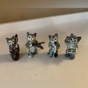 Vintage musical cat figurines